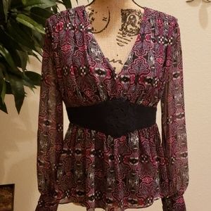 Antonio Melani Blouse with banded lace front